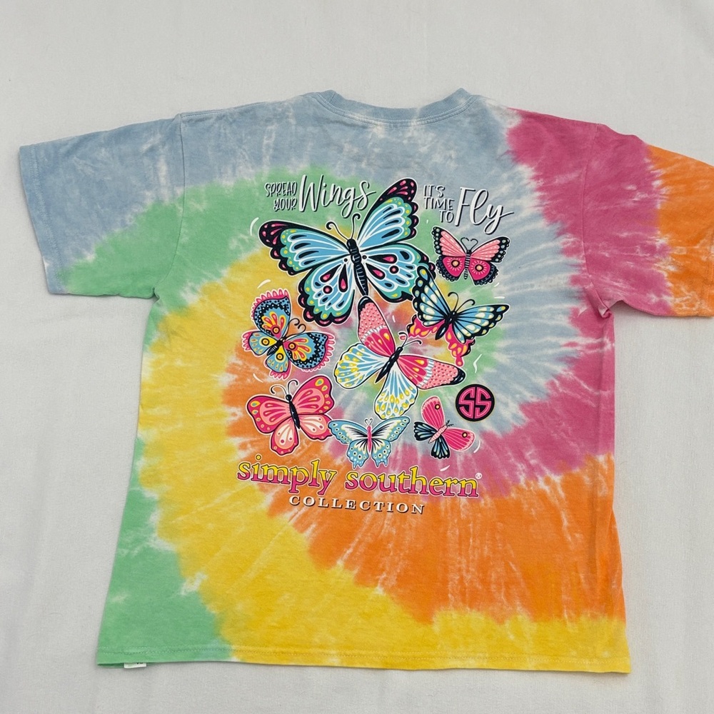 Simply Southern Kids Colorful Butterfly Tee